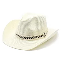 Unisex Basic Hawaiian Vacation Solid Color Flat Eaves Straw Hat sku image 12