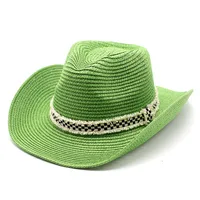 Unisex Basic Hawaiian Vacation Solid Color Flat Eaves Straw Hat sku image 6