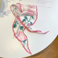 Women's Ig Style Simple Style Flower Satin Printing Silk Scarf main image 2
