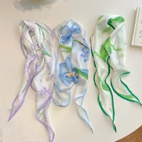 Women's Ig Style Simple Style Flower Satin Printing Silk Scarf main image 1