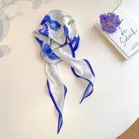 Women's Ig Style Simple Style Flower Satin Printing Silk Scarf main image 4