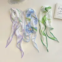 Women's Ig Style Simple Style Flower Satin Printing Silk Scarf main image 5