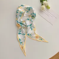 Women's Ig Style Simple Style Flower Satin Printing Silk Scarf sku image 6
