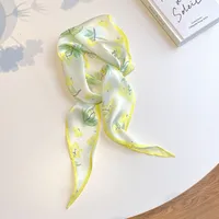 Women's Ig Style Simple Style Flower Satin Printing Silk Scarf sku image 5