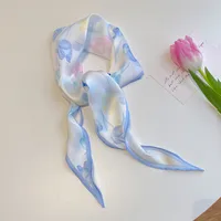 Women's Ig Style Simple Style Flower Satin Printing Silk Scarf sku image 9