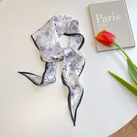 Women's Ig Style Simple Style Flower Satin Printing Silk Scarf sku image 14