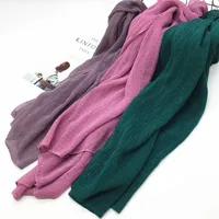 Women's Casual Simple Style Solid Color Cotton And Linen Scarf main image 4