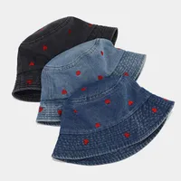 Women's Cute Sweet Heart Shape Big Eaves Bucket Hat main image 2