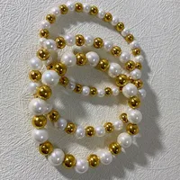Basic Classic Style Geometric 304 Stainless Steel Imitation Pearl 18K Gold Plated Bracelets In Bulk main image 4