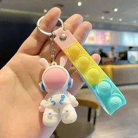 Cute Simple Style Astronaut Silica Gel Women's Keychain main image 4