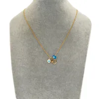 Wholesale Jewelry Ethnic Style Simple Style Star Moon Eye 304 Stainless Steel Plating Inlay Pendant Necklace main image 4