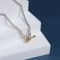 925 Sterling Silver Plating Ball Pendant Necklace main image 2