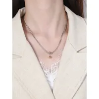 925 Sterling Silver Plating Ball Pendant Necklace main image 5