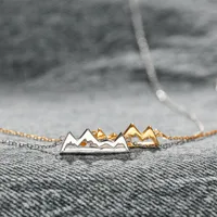 925 Sterling Silver Cable Chain Plating Hollow Out Mountain Necklace main image 1