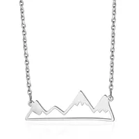 925 Sterling Silver Cable Chain Plating Hollow Out Mountain Necklace main image 3