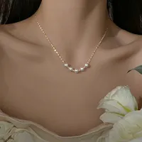304 Stainless Steel 18K Gold Plated Sweet Plating Solid Color Necklace main image 4