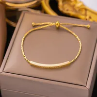 Simple Style Solid Color 304 Stainless Steel 18K Gold Plated Bracelets In Bulk main image 4