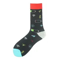 All Polyester Socks   Fashion Brand Animal Music Pepper Pattern Fashionable Polyester Socks Men's Medium Polyester Socks sku image 15