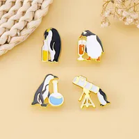 Cute Simple Style Penguin Alloy Stoving Varnish Women's Brooches main image 4