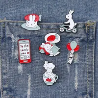 Cute Simple Style Rabbit Alloy Stoving Varnish Women's Brooches main image 3