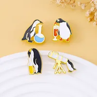 Cute Simple Style Penguin Alloy Stoving Varnish Women's Brooches main image 2