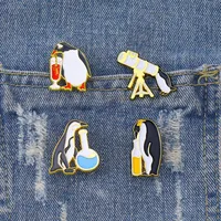 Cute Simple Style Penguin Alloy Stoving Varnish Women's Brooches main image 1