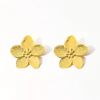 1 Pair Sweet Insect Flower Plating 304 Stainless Steel Turquoise 18K Gold Plated Ear Studs main image 2