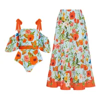 Women's Sexy Skinny Solid Color Flower One Piece Swimwear main image 4