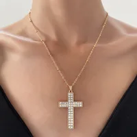 Streetwear Cross Alloy Plating Inlay Zircon Women's Pendant Necklace main image 1
