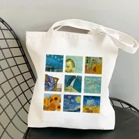 Women's Retro Oil Painting Shopping Bags sku image 23