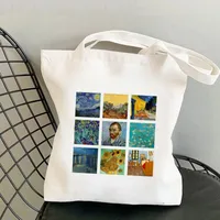 Women's Retro Oil Painting Shopping Bags sku image 18