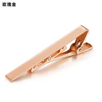 Tie Clip Copper Stainless Steel Electrophoresis Color Navy Blue Dark Blue Men's Silver Black And Golden Gift Box sku image 4