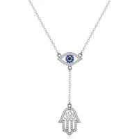 Sterling Silver Long-Lasting Plated Zircon Inlay Devil's Eye  Pendant Necklace main image 5