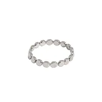 Korean Niche Geometric Flat Round Beads S925 Sterling Silver Ring Female Wholesale sku image 2