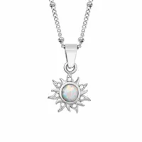 Wholesale Jewelry Retro Roman Style Streetwear Geometric Sun 201 Stainless Steel 304 Stainless Steel Artificial Opal Opal 18K Gold Plated Plating Inlay Pendant Necklace main image 5