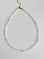 Wholesale Jewelry IG Style Natural Stone 18K Gold Plated Beaded Necklace sku image 1