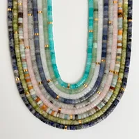 Wholesale Jewelry IG Style Natural Stone 18K Gold Plated Beaded Necklace main image 5