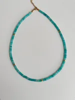 Wholesale Jewelry IG Style Natural Stone 18K Gold Plated Beaded Necklace sku image 7