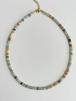 Wholesale Jewelry IG Style Natural Stone 18K Gold Plated Beaded Necklace sku image 8