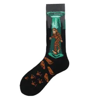 All Polyester Socks   Fashion Brand Animal Music Pepper Pattern Fashionable Polyester Socks Men's Medium Polyester Socks sku image 19