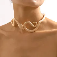 New Punk Style Simple  Metal Texture Multilayer Thick Chain Necklace sku image 6