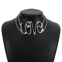 New Punk Style Simple  Metal Texture Multilayer Thick Chain Necklace sku image 5