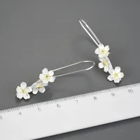 1 Pair 925 Sterling Silver Flower Drop Earrings main image 4