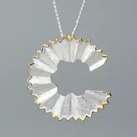 925 Sterling Silver Plating Geometric Pendant Necklace sku image 1