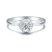 925 Sterling Silver Moissanite Round Rings main image 3