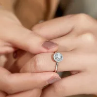 925 Sterling Silver Moissanite Round Rings main image 4