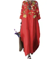 Women's Regular Dress Vintage Style Ethnic Style Round Neck Printing 3/4 Length Sleeve Flower Maxi Long Dress Holiday Tea Party main image 2