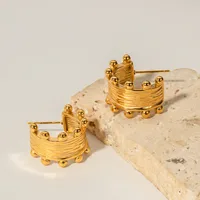 1 Pair Commute C Shape Plating 316 Stainless Steel  Earrings main image 5