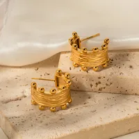 1 Pair Commute C Shape Plating 316 Stainless Steel  Earrings main image 2
