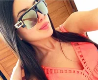 Classic Style Color Block Resin Square Half Frame Men's Sunglasses main image 4